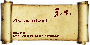 Zboray Albert névjegykártya